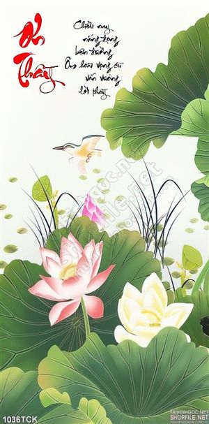 Tranh vẽ hoa sen ơn thầy 3d