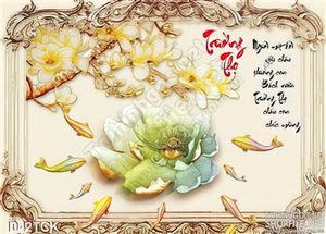 Tranh wall hoa sen giả ngọc trường thọ