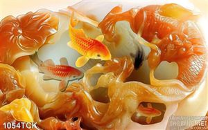 Tranh ngọc 3d in uv cá chép đẹp ấn tượng