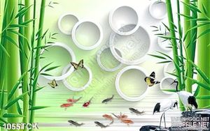Tranh 3d cá chép suối nguồn