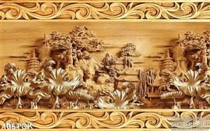 Tranh hoa sen, cá chép điêu khắc nghệ thuật