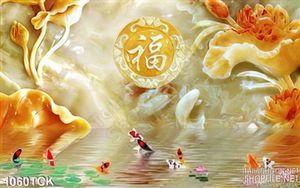 Tranh giả ngọc wall cá chép hóa rồng 3d in uv