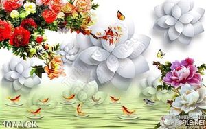 Tranh hoa mẫu đơn 3d