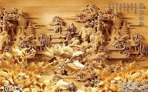 Tranh hoa sen điêu khắc trang trí