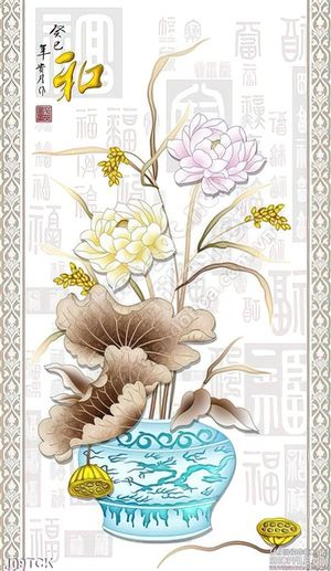 Tranh hoa sen, cá chép nghệ thuật