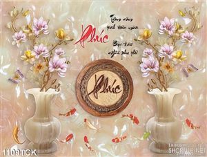 Tranh giả ngọc chữ phúc và cá chép