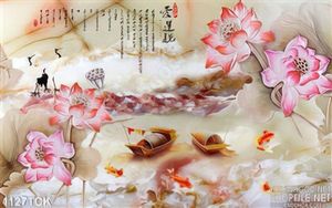 Tranh thư pháp hoa sen treo tường