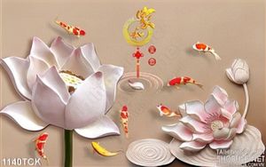 Tranh treo tường hoa sen cá chép