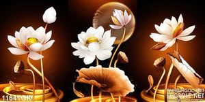 Tranh gạch hoa sen trang trí