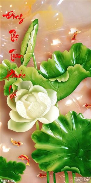 Tranh giả ngọc hoa sen psd