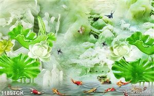 Tranh hoa sen giả ngọc 3D treo tường