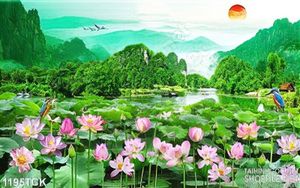 Tranh phong cảnh hoa sen trang trí