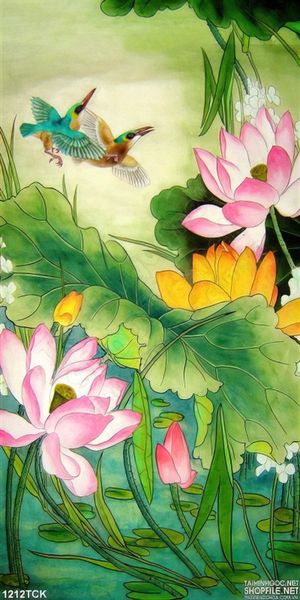 Tranh tường hoa sen nghệ thuật