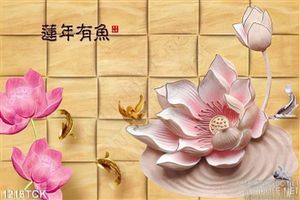 Tranh gạch 3D hoa sen