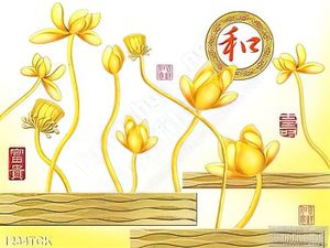 Tranh hoa sen mạ vàng đẹp