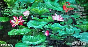 Tranh sơn dầu đầm sen