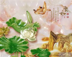 Tranh tường trang trí hoa sen giả ngọc