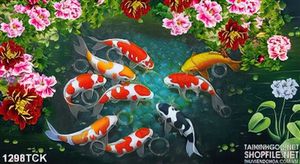 Tranh 3D cửu ngư quần hội