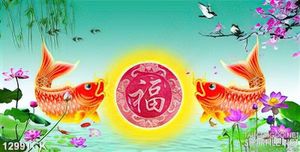Tranh treo tường 3D song ngư