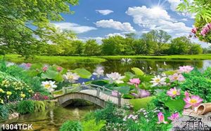 Tranh phong cảnh hoa sen treo phòng khách đẹp