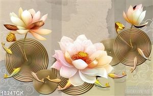 Tranh hoa sen trang trí phòng hiện đại