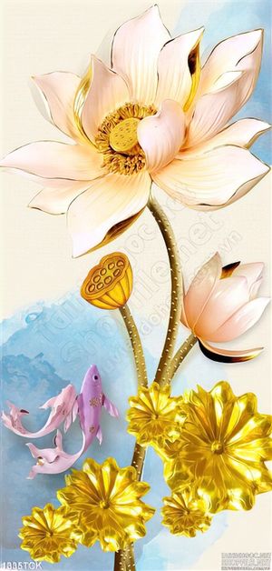 Tranh sen chớm nở