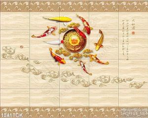 Tranh cá Koi hội tụ