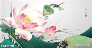 Tranh sen nở thủy mặc