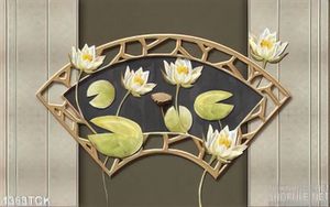 Tranh tường sen trắng