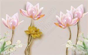 Tranh hoa sen ngọc 3D