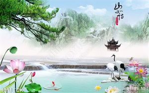 Tranh hạc và sen
