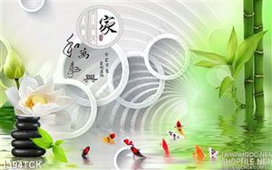 Tranhin nền hoa sen 3D