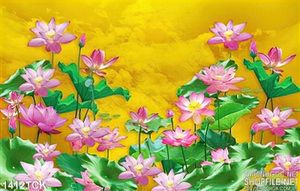 Tranh sen đua nở