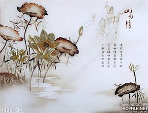 Tranh hoa sen thủy mặc