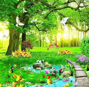 Tranh phong cảnh cá Koi trong hồ