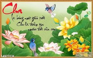 Tranh hoa sen và lời của cha