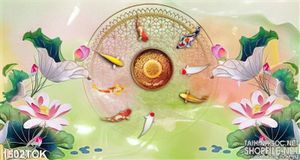 Tranh cá Koi hội hợp