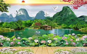 Tranh cảnh đẹp hồ sen