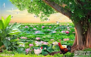 Tranh đầm sen làng quê