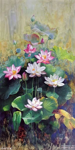 Tranh hoa sen in canvas