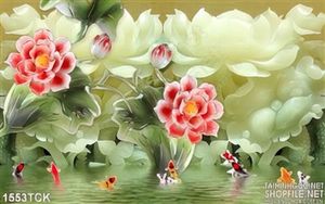 Tranh cá Koi bên hồ