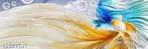 Tranh in treo tường đôi cá  sim betta với màu sắc rực rỡ