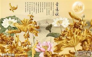 Tranh hoa sen, cá chép diêu khắc nghệ thuật