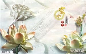 Tranh hoa sen giả ngọc dán tường