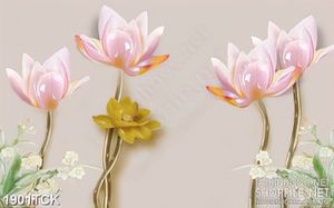Tranh in uv sơn dầu bông hoa sen trên nền giả ngọc