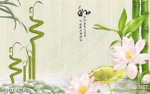 Tranh trang trí bông sen trắng trên mặt hồ trong xanh