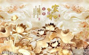 Tranh hoa sen, cá chép giả ngọc độc đáo