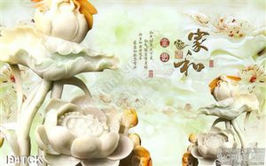 Tranh hoa sen, cá chép giả ngọc