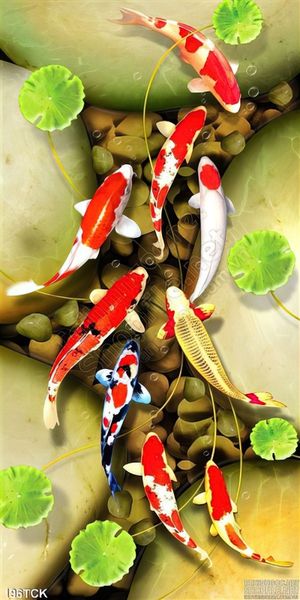 Tranh hoa sen, cá chép trang trí tường