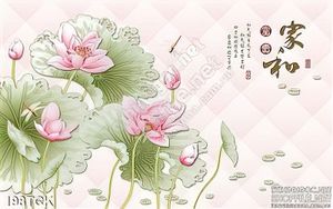 Tranh hoa sen giả ngọc thư pháp